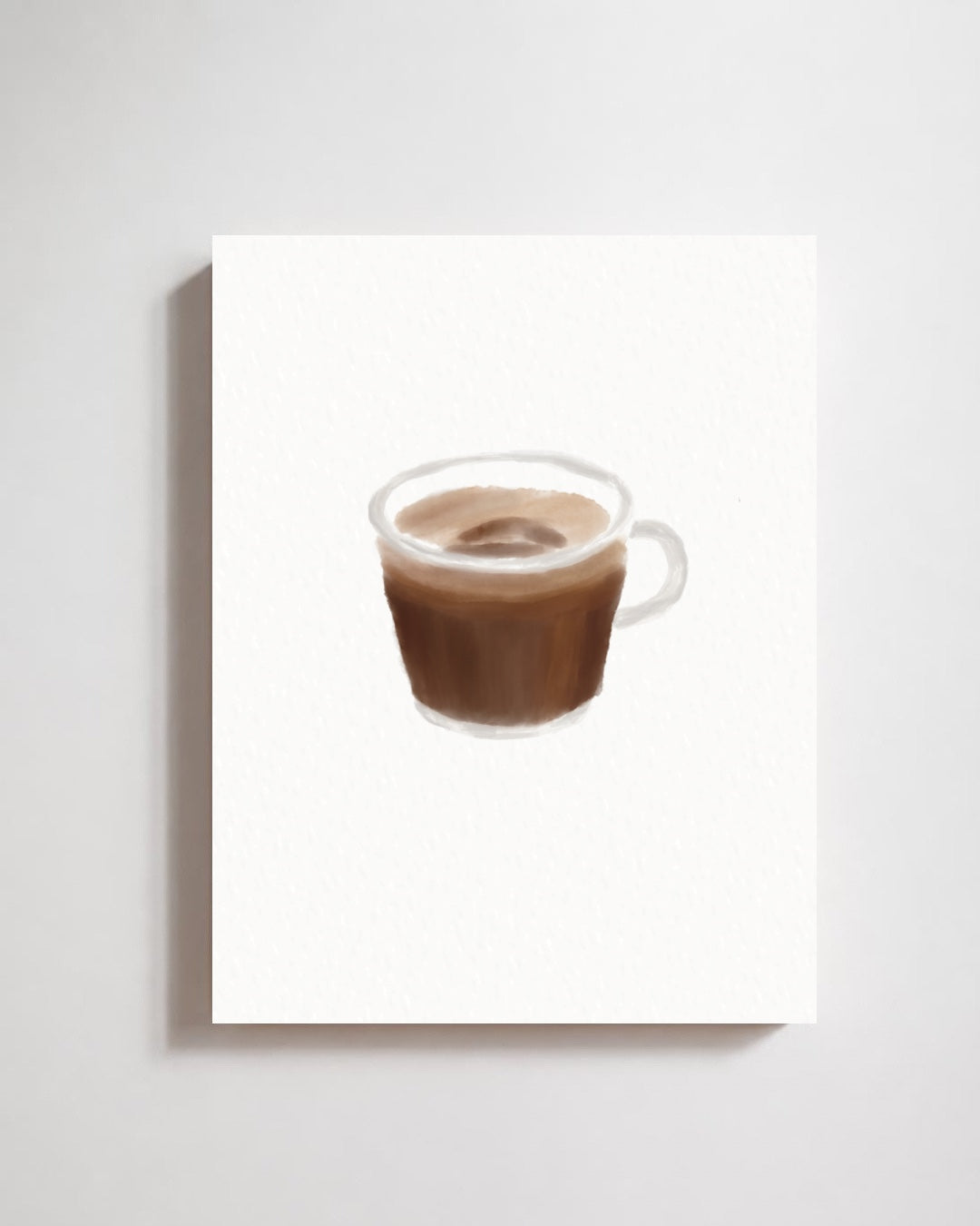 First Sip | Espresso Cup Art Print displayed as a paper art print