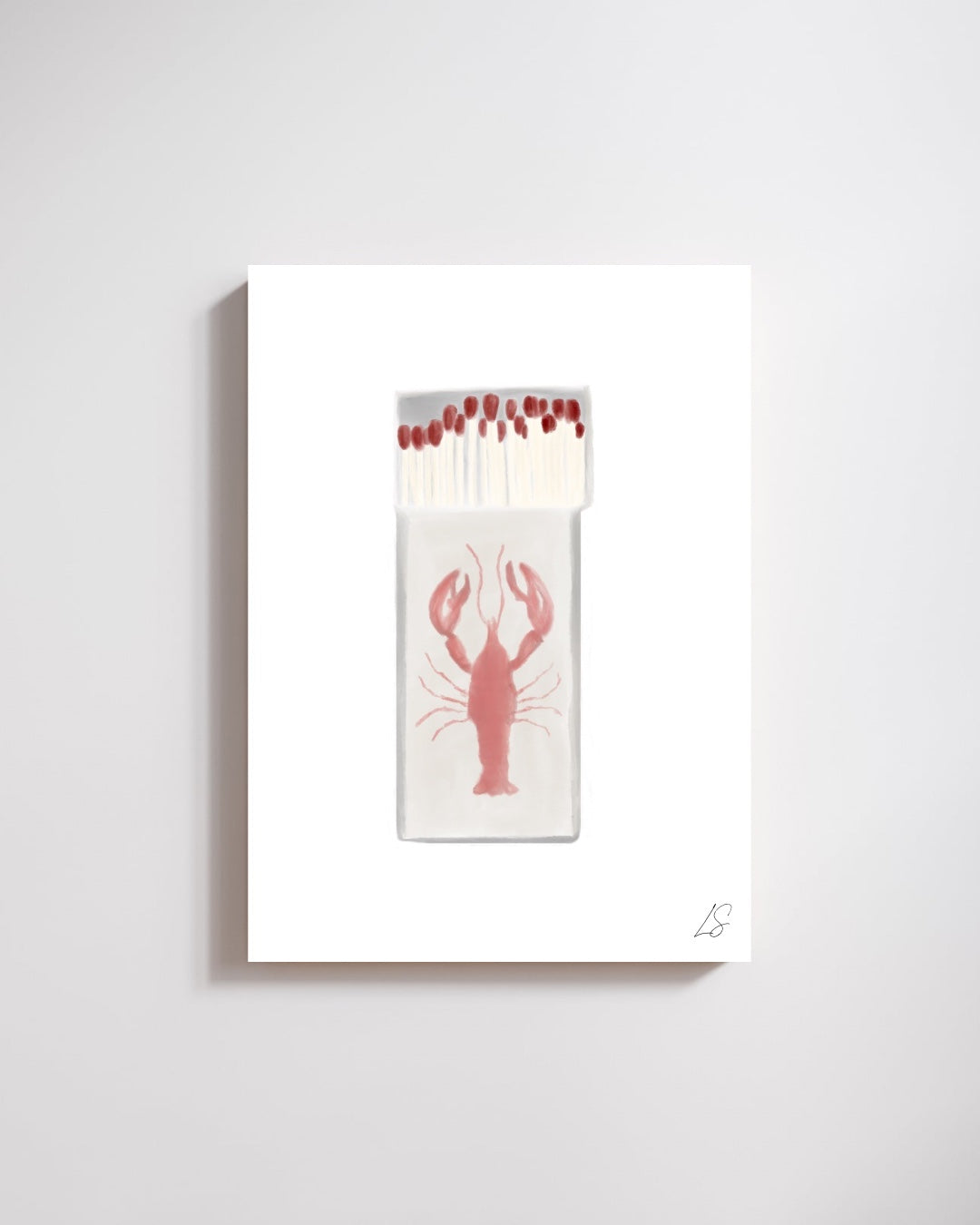 The Catch watercolor lobster matchbook art print