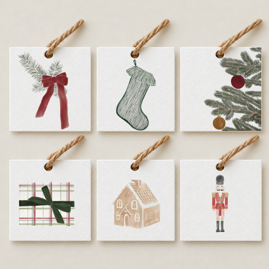 Mini Watercolor Gift Tag Assortments with Twine