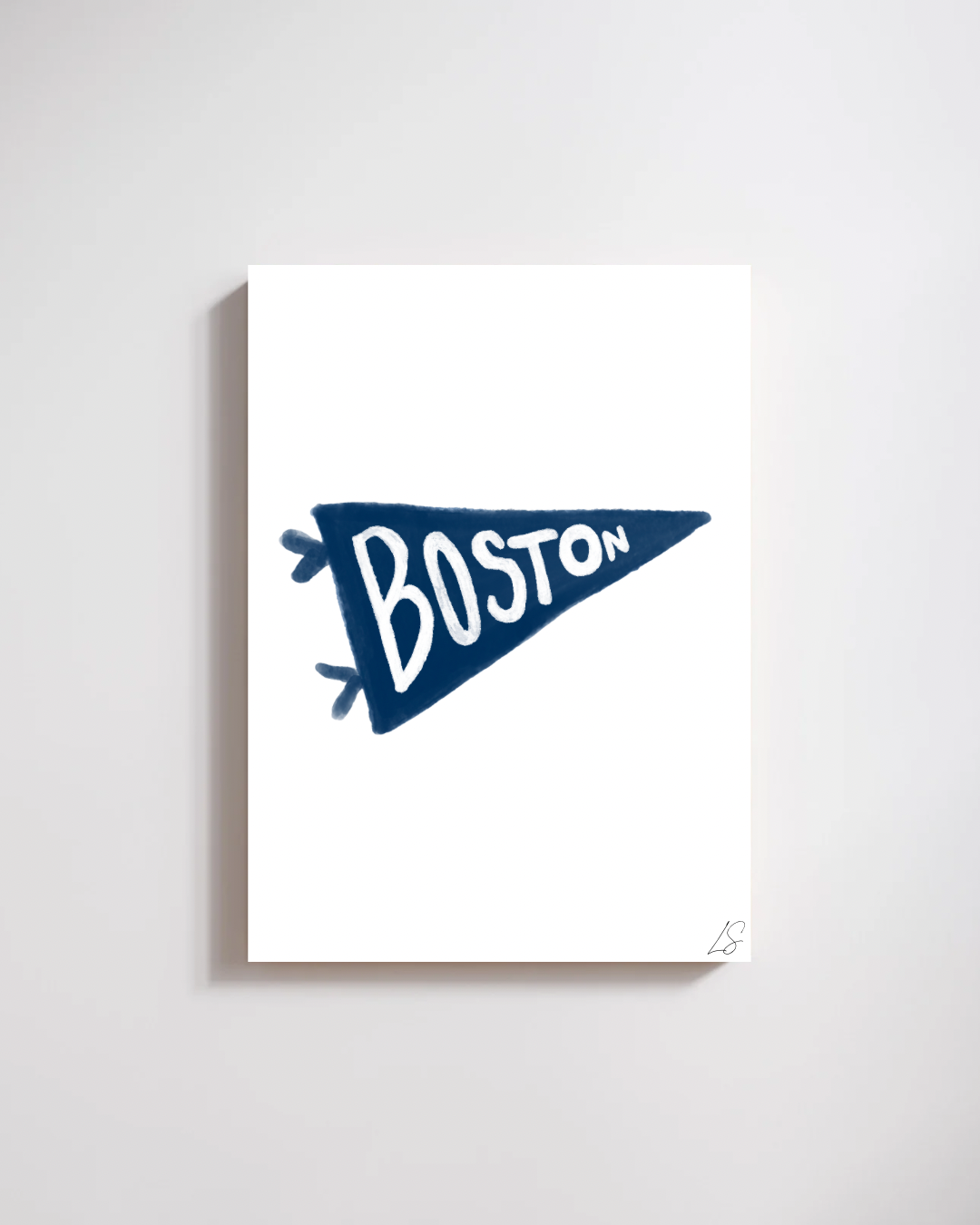 Boston Pennant Watercolor Print