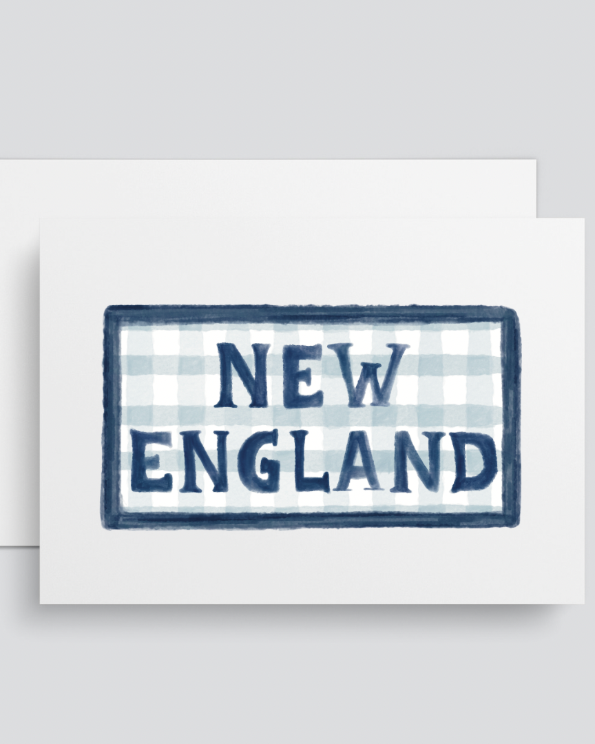 Blue New England Greeting Card