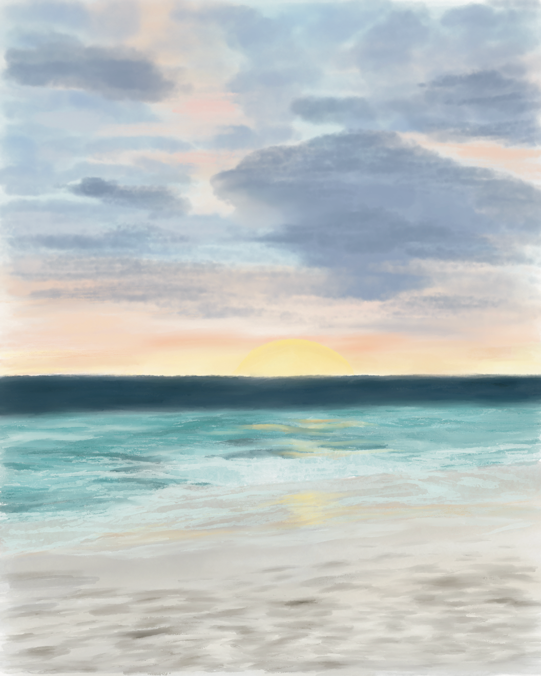 A commissioned sunset painting by Liv