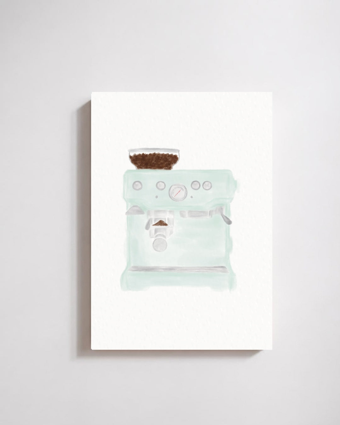 The Coffee Corner | Espresso Machine Art Print displayed as a paper art print