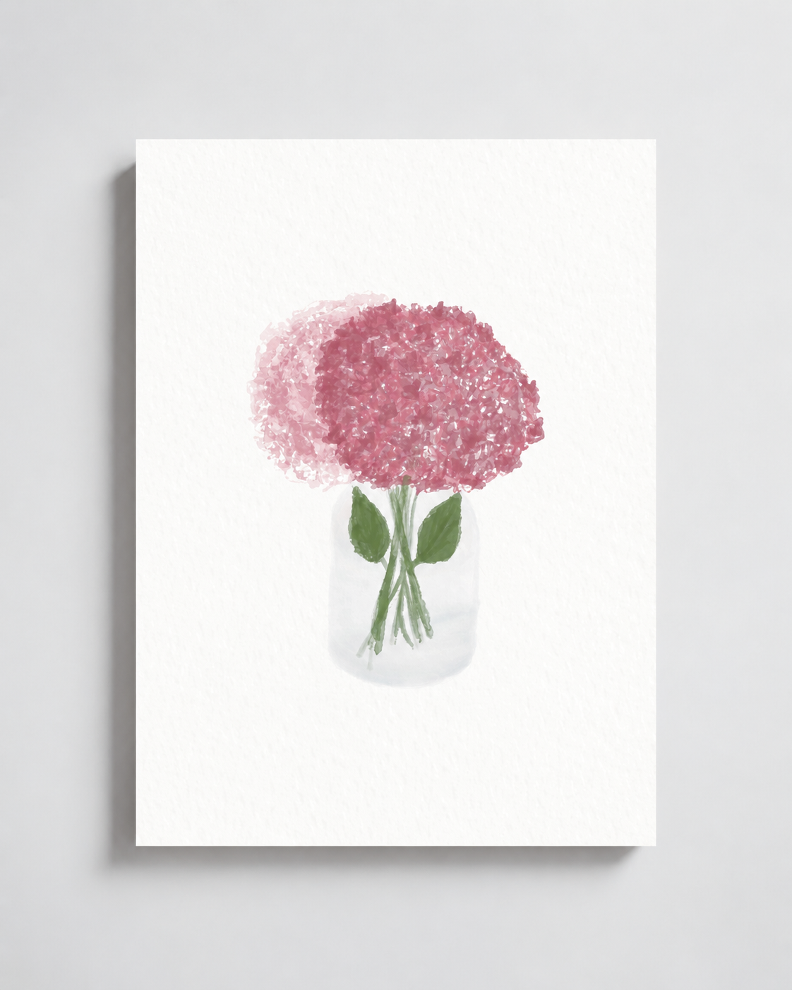 Pink Hydrangea | Floral Art Print displayed as a paper art print