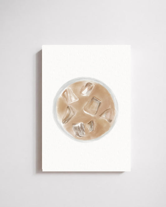 Iced, Always | Iced Coffee Art Print displayed as a paper art print