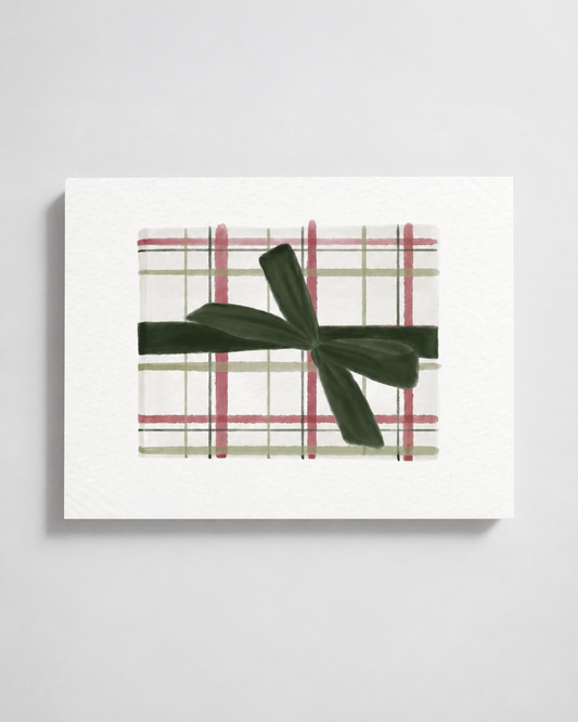 Wrapped with Care | Christmas Present Art Print displayed as a paper art print